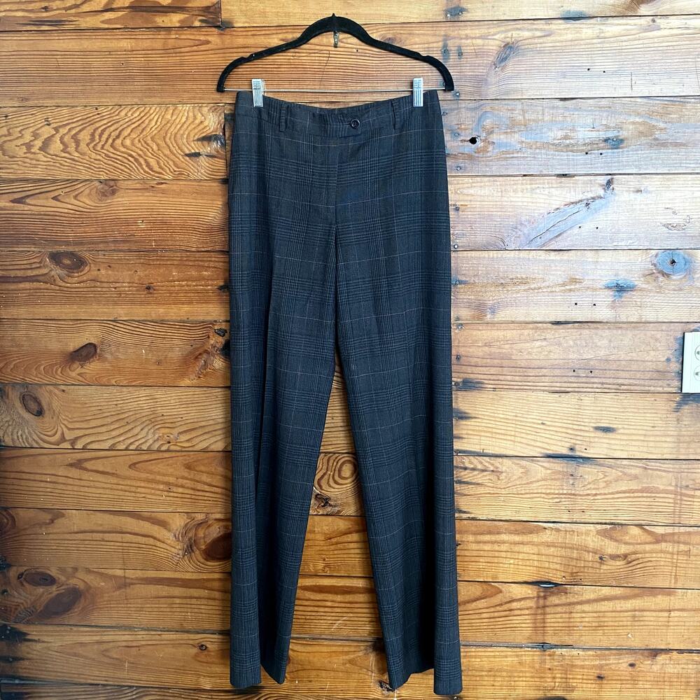 Moschino Gray Plaid Wool Trouser Pants size US 12